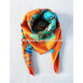 digital printed 14mm square twill silk scarf 90*90cm